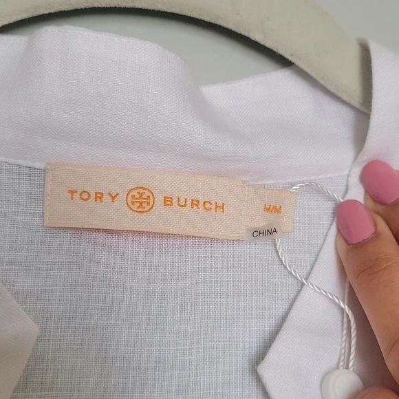 Tory burch white midi tunic linen dress